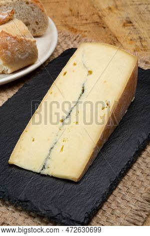 Cheese Collection, French Morbier Semi-soft Cow Milk Cheese With Black Mold Layer