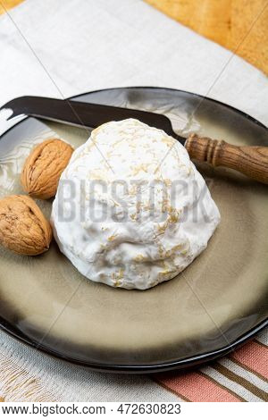 Cheese Collection, Soft Cow French Cheese With Mold Gaperon Artisanal Lavored With Cracked Peppercor