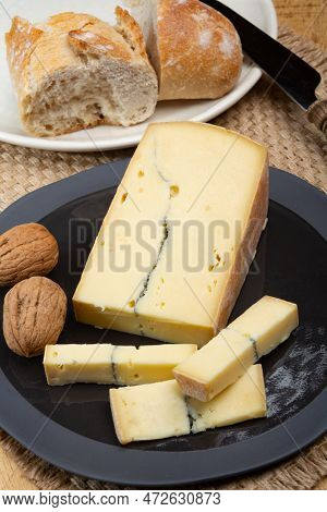 Cheese Collection, French Morbier Semi-soft Cow Milk Cheese With Black Mold Layer