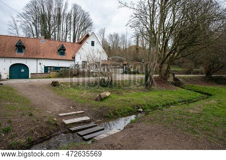Uccle, Brussels Capital Region, Belgium, March 4, 2023 - Elderly Home For War Victims With A Green C