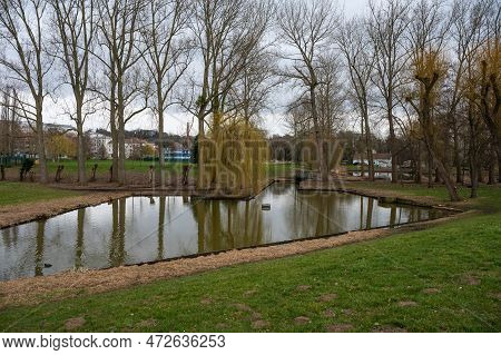 Forest,  Brussels Capital Region, Belgium, March 4, 2023 - Nature And Recreation Zone Of The Bempt C
