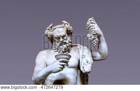 Greek God Bacchus, Marble Statue