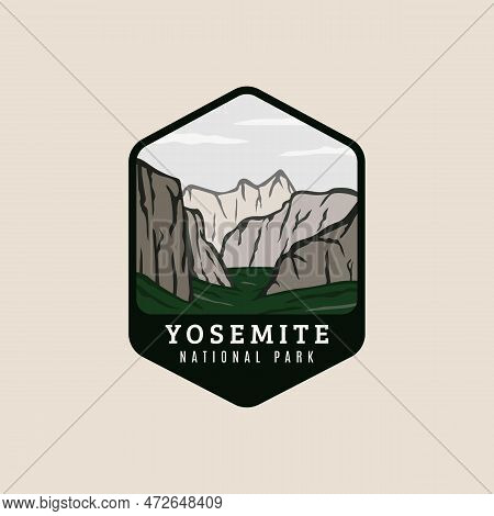 Yosemite National Park Logo Vector Patch Symbol Illustration Design