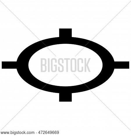Universal Currency Sign Black Silhouette Isometric View Isolated On White. Character Used To Denote 