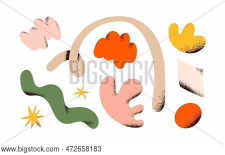 Abstract Organic Creative Shapes Set. Irregular Doodle Design Elements, Decorative Flowing Fluid Cli