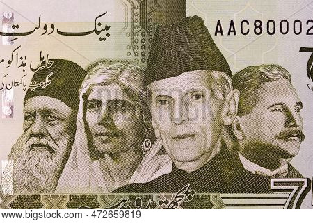 Quaid-e-azam Muhammad Ali Jinnah, Allama Muhammad Iqbal, Fatima Jinnah And Sir Sayed Ahmad Khan A Po