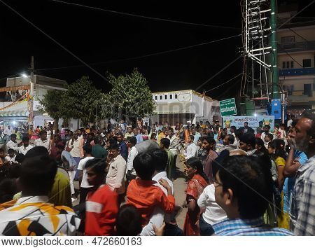 Bangalore, Karnataka, India-jan 15, 2023: Closeup Of Beautiful Pongal Festival Bulls Decoration And
