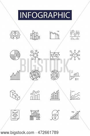 Infographic Line Vector Icons And Signs. Visual, Diagram, Illustration, Graph, Design, Representatio