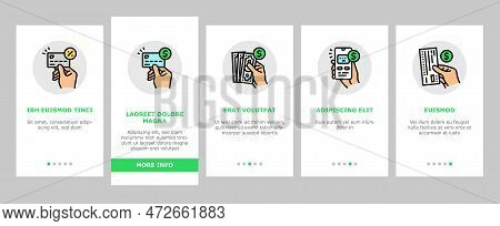 Payment Bank Money Finance Card Onboarding Mobile Vector. Business Online, Credit Mobile, Pay Buy, C