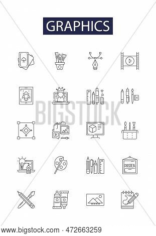 Graphics Line Vector Icons And Signs. Design, Art, Vector, Rendering, Imaging, Illustration, Modelin