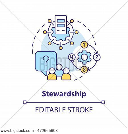 Stewardship Concept Icon. Operations Management. Data Lake Architecture Abstract Idea Thin Line Illu