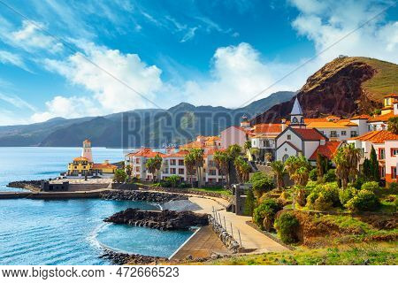 View Of The Small Village Of Canical And Marina Da Quinta Grande, Near Ponta De Sao Lourenco. Madeir
