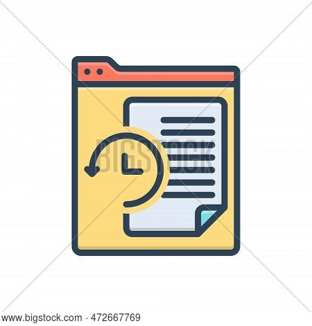 Color Illustration Icon For Recent New Latest Fresh Modern Up-to-date Neoteric File Folder Timer