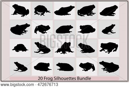 Frog Silhouette,silhouettes Frog-vector,tree Frog Silhouette Vector,vector Hand Drawn Frog Silhouett