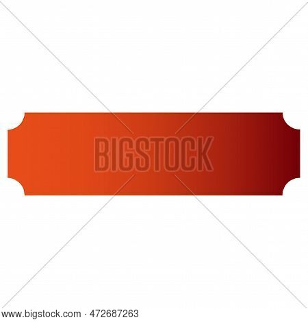 Red Long Rectangular Plate. Design Element. Vector Illustration.