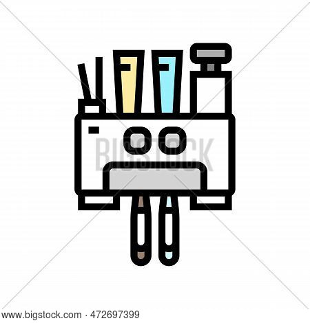 Toothbrush Holder Color Icon Vector. Toothbrush Holder Sign. Isolated Symbol Illustration