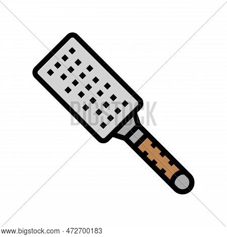 Stainless Steel Microplane Kitchen Cookware Color Icon Vector. Stainless Steel Microplane Kitchen Co