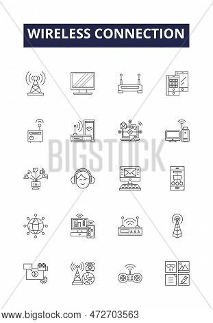 Wireless Connection Line Vector Icons And Signs. Connection, Wi-fi, Radio, Air, Network, Access, Lin