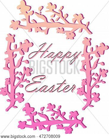 Happy Easter Flowers Decorations Colorful Image Composition