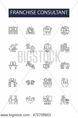 Franchise Consultant Line Vector Icons And Signs. Business, Professional, Concept, Global, Commercia