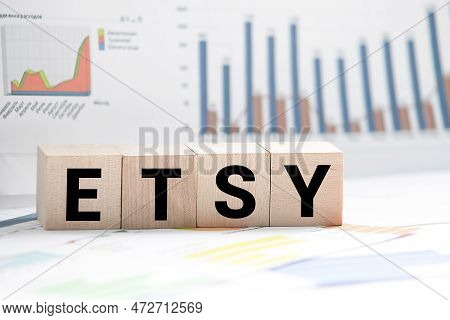 Kyiv, Ukraine - February 20, 2023: Cardboard Word Etsy