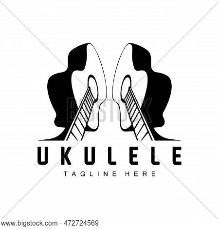 Minimalist Ukulele Music Logo Design, Ukulele Guitar Vector. Ukelele Logo Design