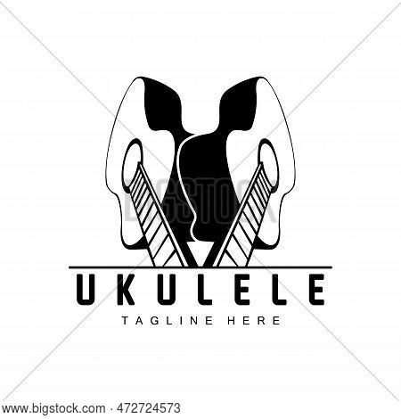 Minimalist Ukulele Music Logo Design, Ukulele Guitar Vector. Ukelele Logo Design