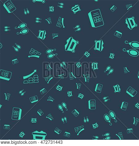 Set Mine Cart With Gold, Gold Bars 24k, Growth Arrow And Earrings On Seamless Pattern. Vector