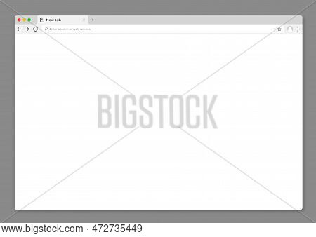 Internet Web Browser Window Interface Mockup Or Website Page Tab, Vector Template. Internet Web Brow