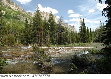 Lake Fork Creek In Beartooth Mountains, Montana