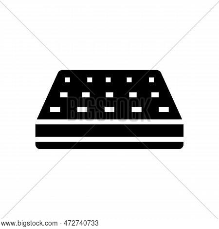 Memory Foam Mattress Bedroom Interior Glyph Icon Vector. Memory Foam Mattress Bedroom Interior Sign.