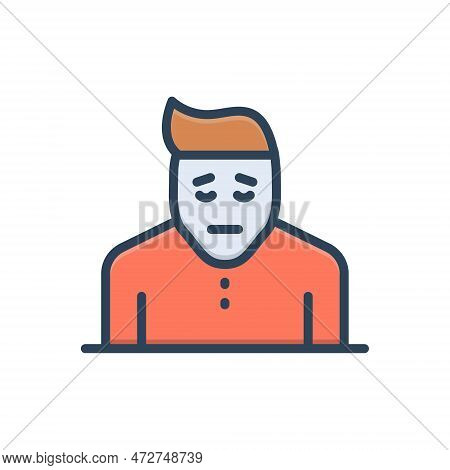Color Illustration Icon For Tried Attempt Endeavour Strive Make-an-effort Disappoint Disillusion Sad
