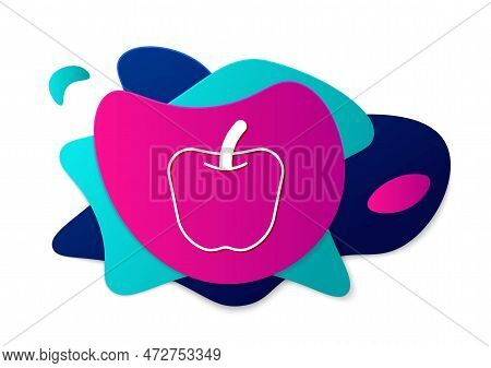 Color Apple Icon Isolated Color Background. Excess Weight. Healthy Diet Menu. Fitness Diet Apple. Ab