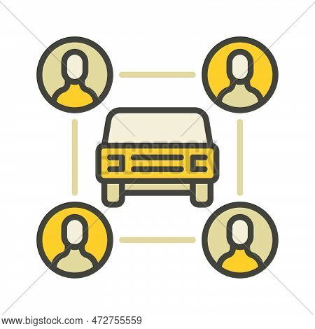 Vector Carsharing Or Car Rental Concept Colored Icon Or Logo Element