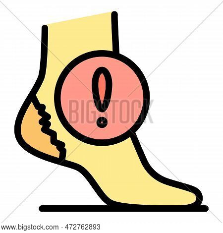 Heel Injury Icon. Outline Heel Injury Vector Icon For Web Design Isolated On White Background Color 