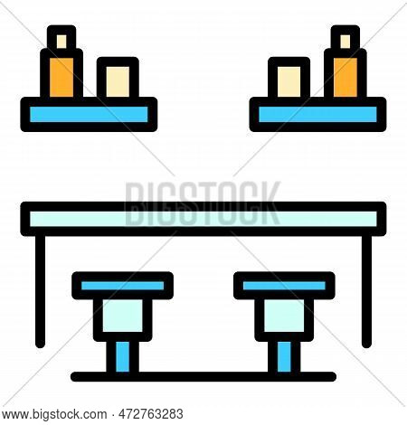 Town Bar Counter Icon. Outline Town Bar Counter Vector Icon For Web Design Isolated On White Backgro