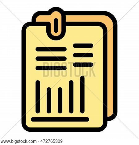 Report Document Icon. Outline Report Document Vector Icon For Web Design Isolated On White Backgroun