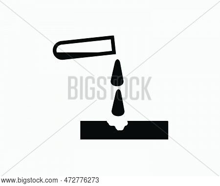 Corrosive Substance Icon Corrosion Chemical Hazard Danger Black White Silhouette Symbol Sign Graphic