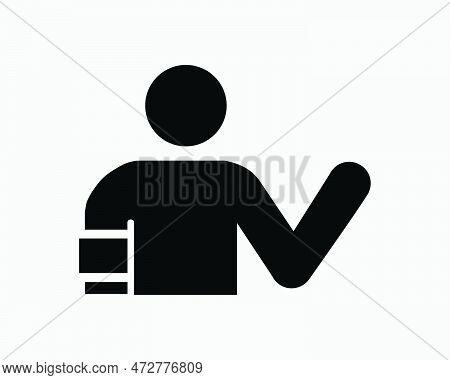 Injured Bandage Man Stick Figure Patient Sick Person Black White Silhouette Sign Symbol Icon Clipart