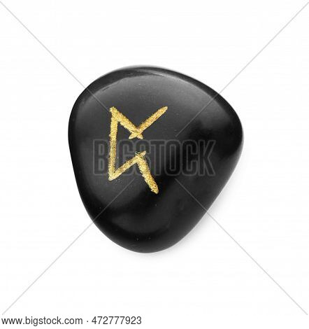 Black Stone Rune Perth Isolated On White