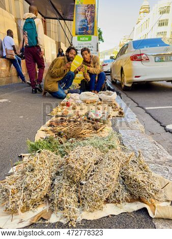 Rastafarian Traditional Healers Selling Natural Medicine On City Street