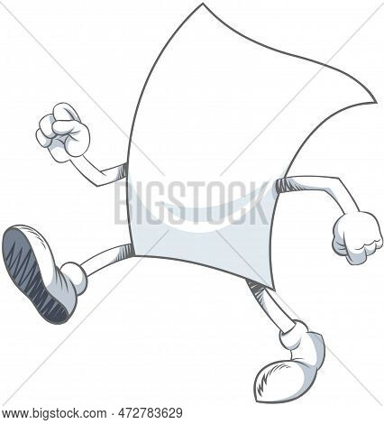 Walking Blank Paper Cartoon Character.
Color Vector Illustration Of A Cartoon Blank Paper Character 