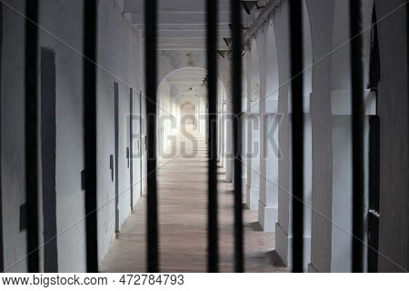 Cellular Jail In Port Blair, Andaman, India. Freedom Fighters Caged A Historical Building