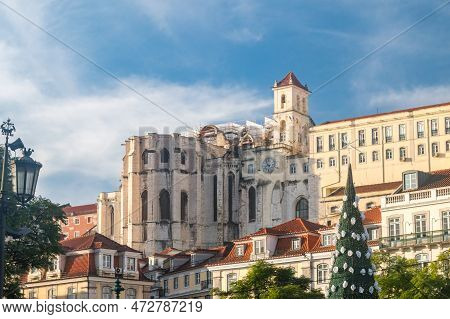 Lisbon, Portugal - December 6, 2022: The Convent Of Our Lady Of Mount Carmel (portuguese: Convento D