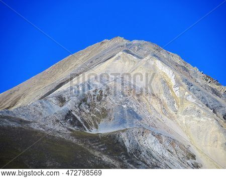 High Swiss Alpine Peak Piz Linard (2767 M) Above The Tourist-agricultural Village Alvaneu Bad (alvag