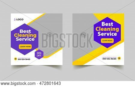 Cleaning Service Social Media Post And Web Banner Template, Instagram, Post, Flyer, Business, Book, 