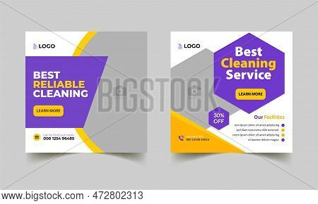 Cleaning Service Social Media Post And Web Banner Template, Instagram, Post, Flyer, Business, Book, 