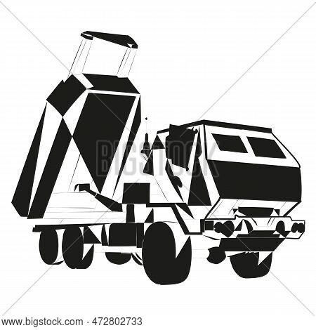 Himars Doodle Abstract. M142 High Mobility Artillery Rocket System. Tactical Truck. Vector Illustrat