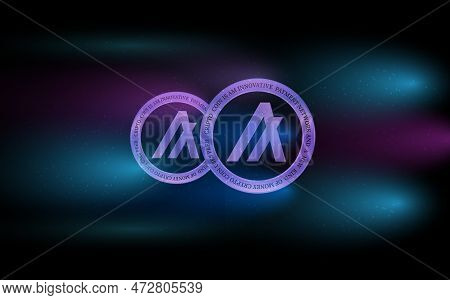 Abstract Glowing Fractal Lines Mesh Digital Background