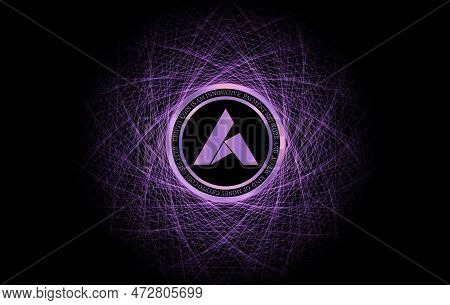 Abstract Glowing Fractal Lines Mesh Digital Background